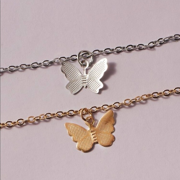gold/silver butterfly anklet - Picture 3 of 3